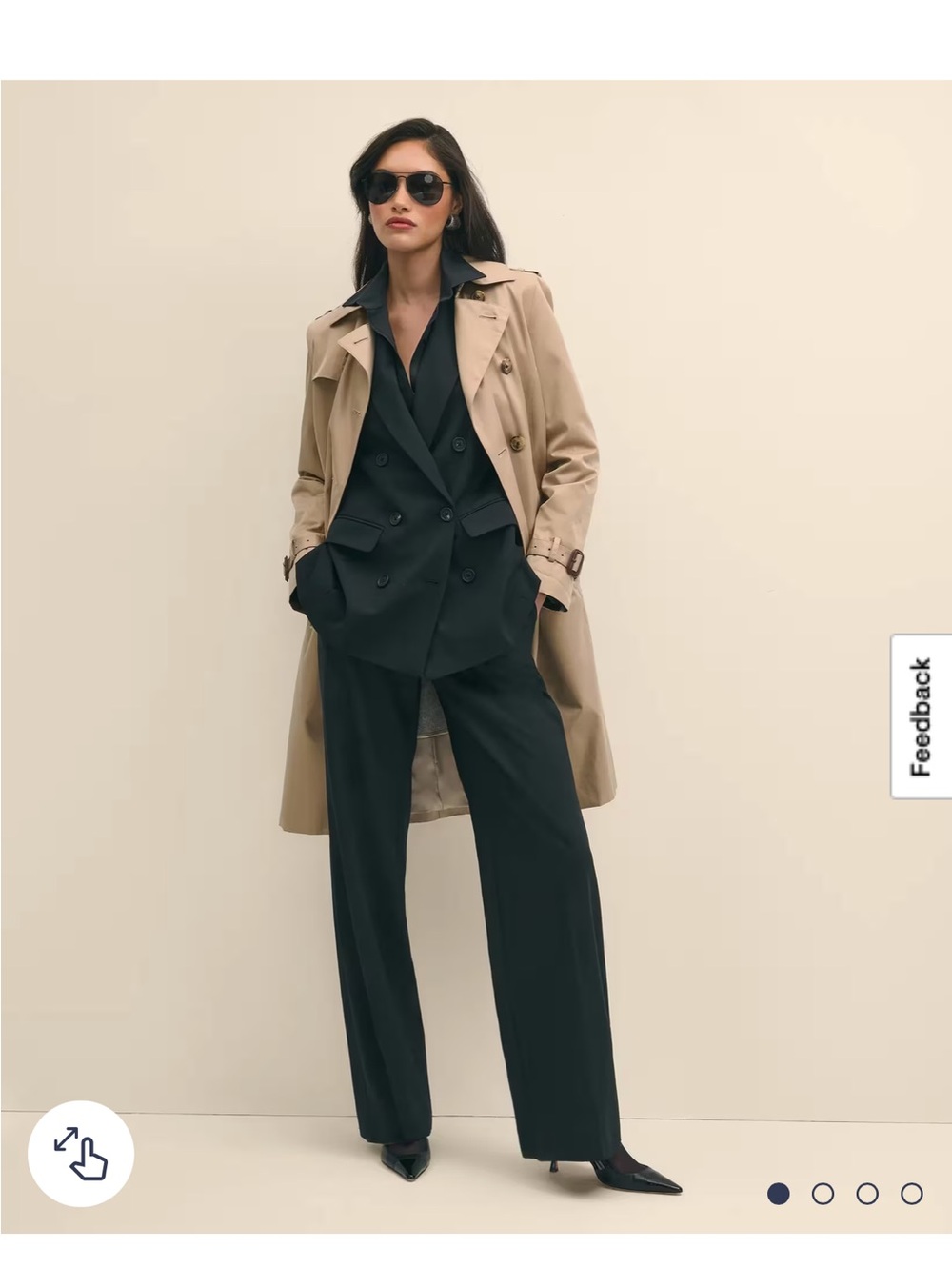 Brooks Brothers Black Wide-Leg Trousers